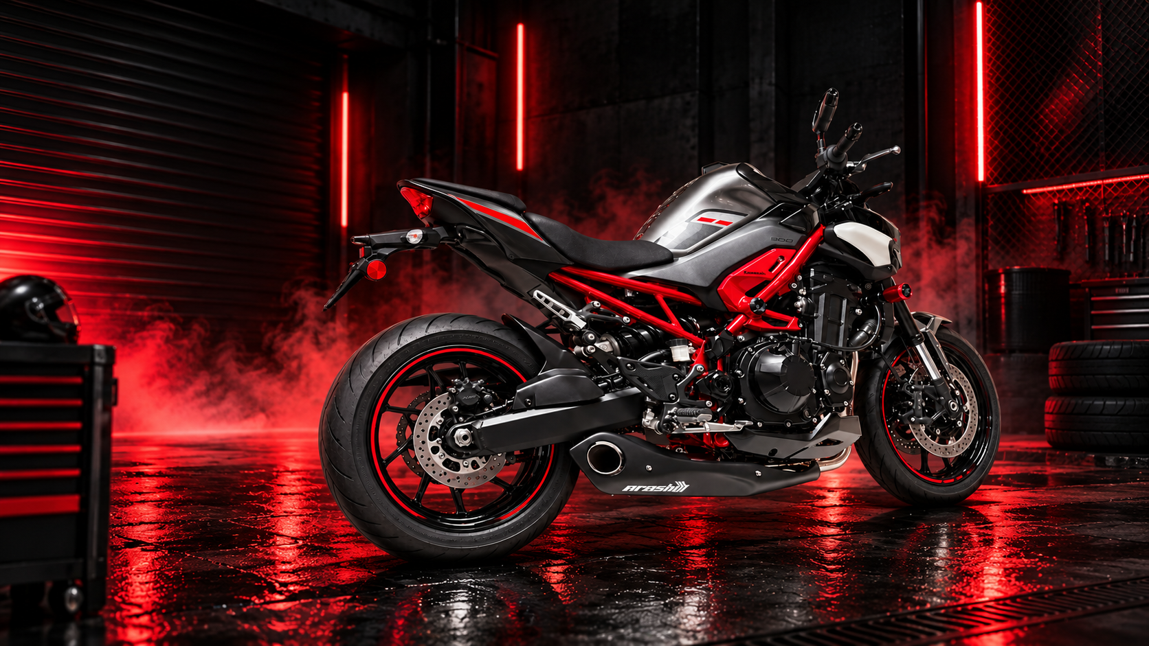 Kawasaki Z900 equipada com escapamento Arashi