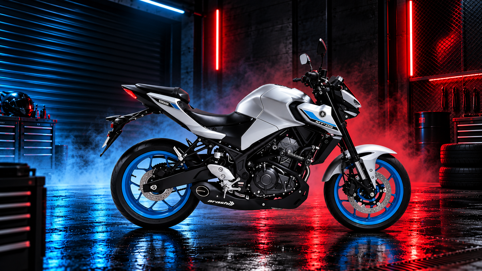 Yamaha MT-03 equipada com escapamento Arashi